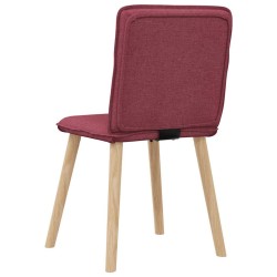 Chaises à manger lot de 4 rouge bordeaux tissu 