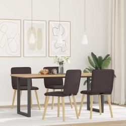 Chaises à manger lot de 4 marron foncé tissu 