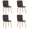Chaises à manger lot de 4 marron foncé tissu 
