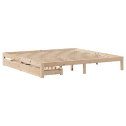 Cadre de lit avec tiroirs sans matelas 200x200 cm 