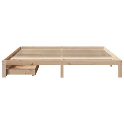 Cadre de lit avec tiroirs sans matelas 200x200 cm 