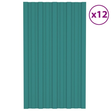 Panneaux de toiture 12 pcs Acier galvanisé Vert 80x45 cm 