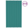 Panneaux de toiture 12 pcs Acier galvanisé Vert 80x45 cm 