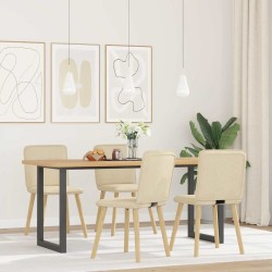 Chaises à manger lot de 4 crème tissu 