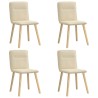 Chaises à manger lot de 4 crème tissu 