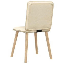 Chaises à manger lot de 4 crème tissu 