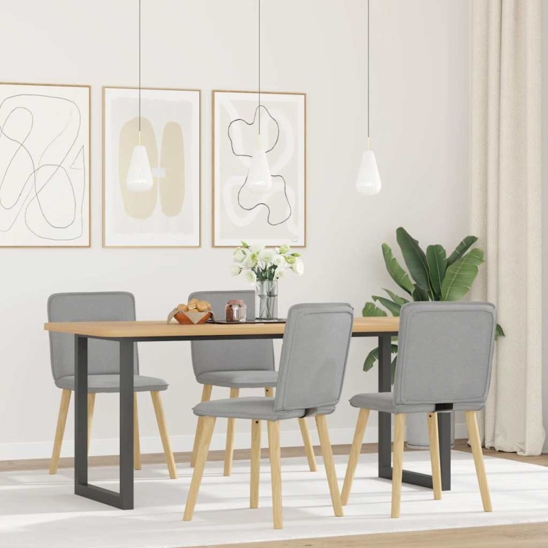 Chaises à manger lot de 4 gris nuage tissu 