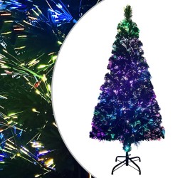 Sapin de Noël artificiel avec support vert 120 cm fibre optique 