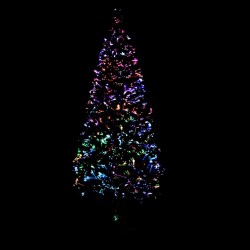 Sapin de Noël artificiel avec support vert 120 cm fibre optique 