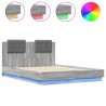 Cadre de lit avec LED sans matelas sonoma gris 120x190 cm 