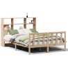 Lit bibliothèque sans matelas 120x200 cm bois de pin massif 