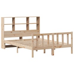 Lit bibliothèque sans matelas 120x200 cm bois de pin massif 