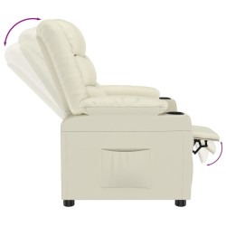 Fauteuil inclinable Crème Similicuir 