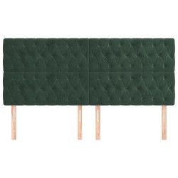 Têtes de lit 4 pcs Vert foncé 90x7x78/88 cm Velours 