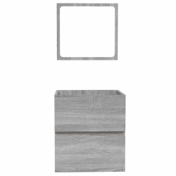 Armoire de bain et miroir Sonoma gris Bois d'ingénierie 
