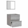 Armoire de bain et miroir Sonoma gris Bois d'ingénierie 