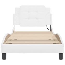 Cadre de lit avec LED sans matelas blanc 90x190 cm 