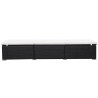 Chaise longue avec coussin Résine tressée Noir 