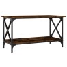 Table basse Chêne fumé 80x45x45 cm Bois d'ingénierie et fer 