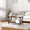 Table basse Chêne fumé 80x45x45 cm Bois d'ingénierie et fer 
