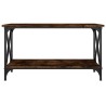 Table basse Chêne fumé 80x45x45 cm Bois d'ingénierie et fer 