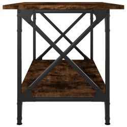 Table basse Chêne fumé 80x45x45 cm Bois d'ingénierie et fer 