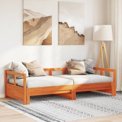 Lit de jour sans matelas cire marron 90x190 cm bois pin massif 