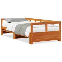 Lit de jour sans matelas cire marron 90x190 cm bois pin massif 
