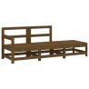 Salon de jardin 3 pcs marron miel bois de pin massif 