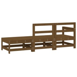 Salon de jardin 3 pcs marron miel bois de pin massif 