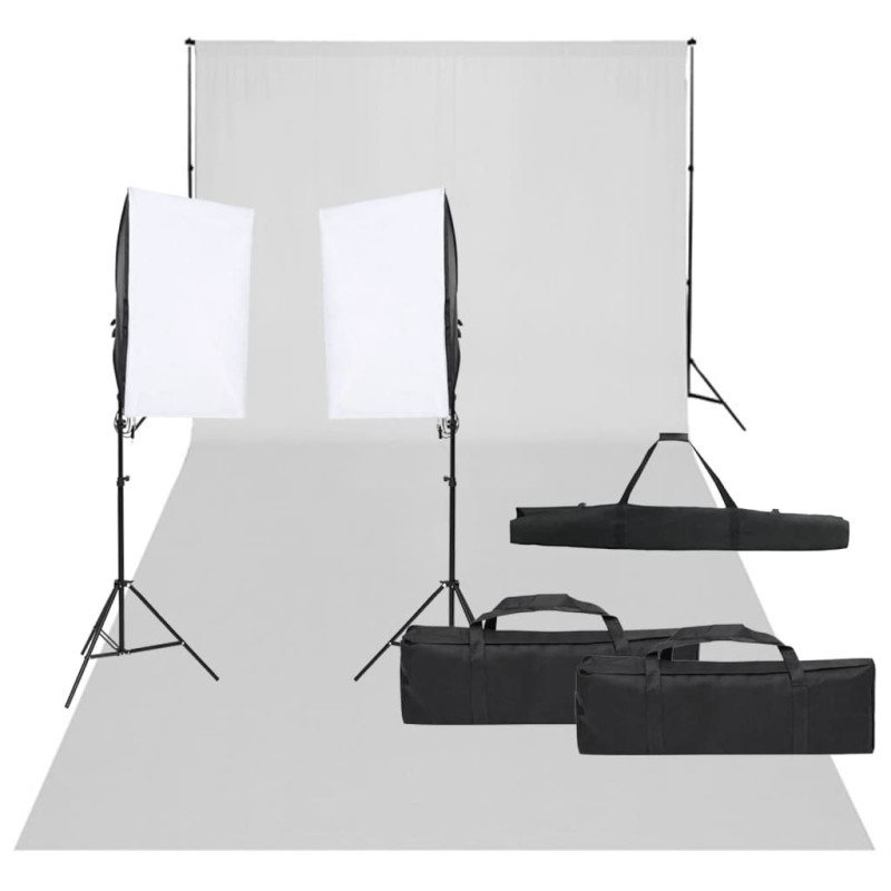 Kit de studio photo avec éclairage et toile de fond 
