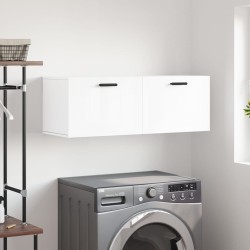 Armoire murale blanc brillant 100x36,5x35 cm bois d'ingénierie 
