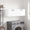 Armoire murale blanc brillant 100x36,5x35 cm bois d'ingénierie 