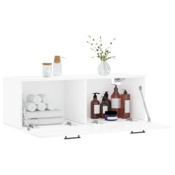 Armoire murale blanc brillant 100x36,5x35 cm bois d'ingénierie 