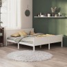 Cadre de lit sans matelas blanc bois massif de pin 200x200 cm 