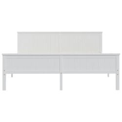 Cadre de lit sans matelas blanc bois massif de pin 200x200 cm 