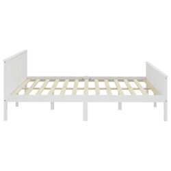 Cadre de lit sans matelas blanc bois massif de pin 200x200 cm 