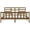 Cadre de lit sans matelas marron miel 200x200cm bois pin massif 