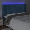 Tête de lit à LED Bleu foncé 183x16x118/128 cm Velours 