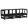 Salon de jardin 3 pcs noir bois massif de pin 