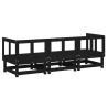 Salon de jardin 3 pcs noir bois massif de pin 