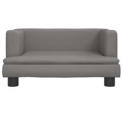 Lit pour chien gris 60x40x30 cm similicuir 