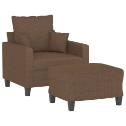 Fauteuil avec repose-pied Marron 60 cm Tissu 