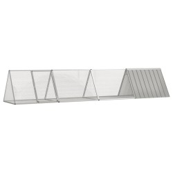 Cage pour lapin Gris 403,5x80,5x71 cm Acier galvanisé 