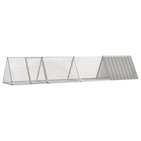 Cage pour lapin Gris 403,5x80,5x71 cm Acier galvanisé 