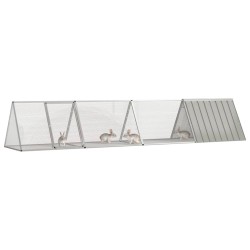Cage pour lapin Gris 403,5x80,5x71 cm Acier galvanisé 