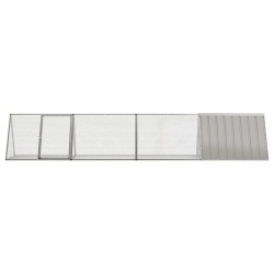 Cage pour lapin Gris 403,5x80,5x71 cm Acier galvanisé 