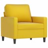 Fauteuil avec repose-pied jaune 60 cm velours 