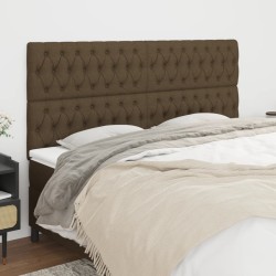 Têtes de lit 4 pcs Marron Foncé 100x7x78/88 cm Tissu 