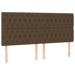 Têtes de lit 4 pcs Marron Foncé 100x7x78/88 cm Tissu 